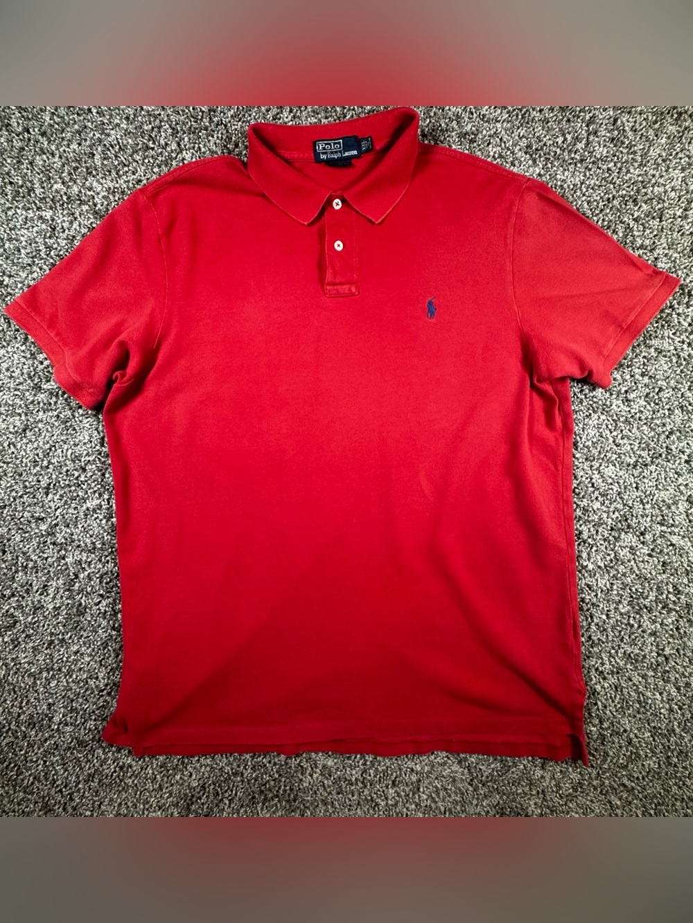 VTG Polo Ralph Lauren Mens XXL Custom Fit Red Polo Shirt Pony Preppy Classic